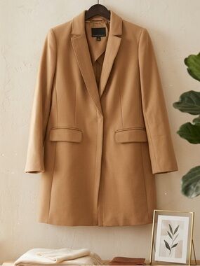 Banana Republic Camel Tailored Wool-Blend Trench Coat